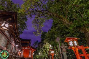 深夜の八坂神社　京都府京都市東山区祇園町北側にある神社。